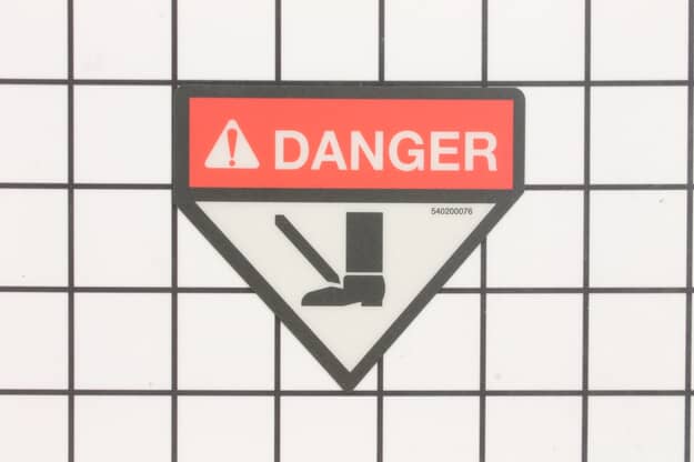 Husqvarna Decal, Danger Foot - 540200076