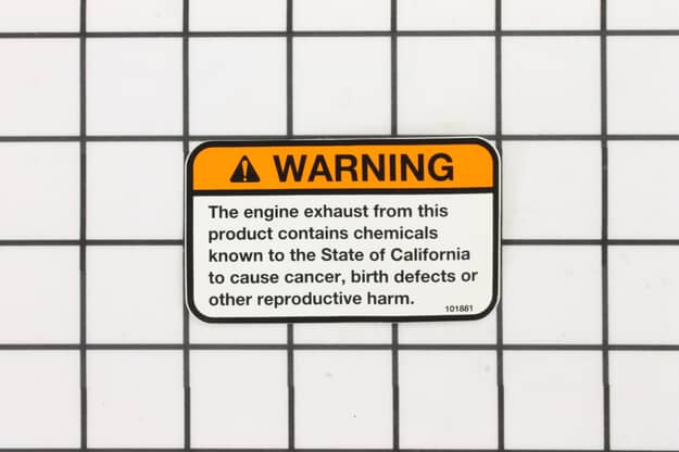 Husqvarna California Proposition 65 Product Safety Warning Decal - 596024201