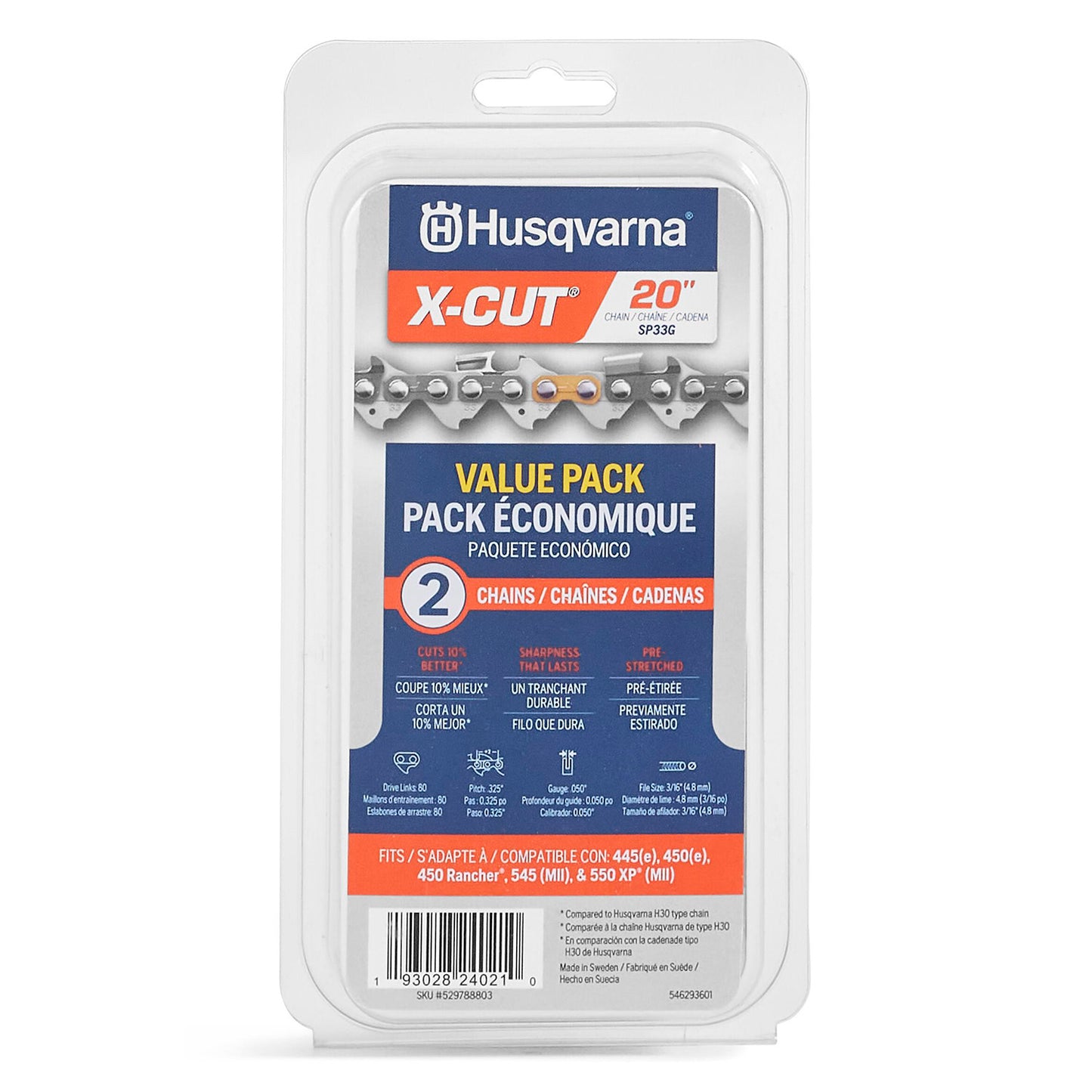 Husqvarna SP33G 20-Inch Chainsaw Chain 2-Pack - 529788803