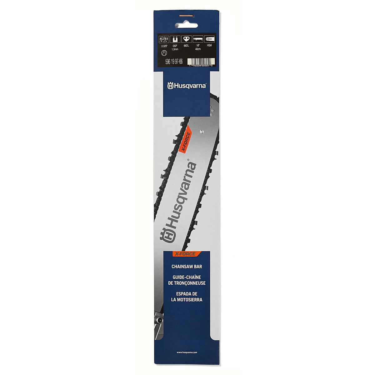 Husqvarna 16-Inch X-Force Laminated Chainsaw Guide Bar .325 Pitch .050 Gauge - 596199766