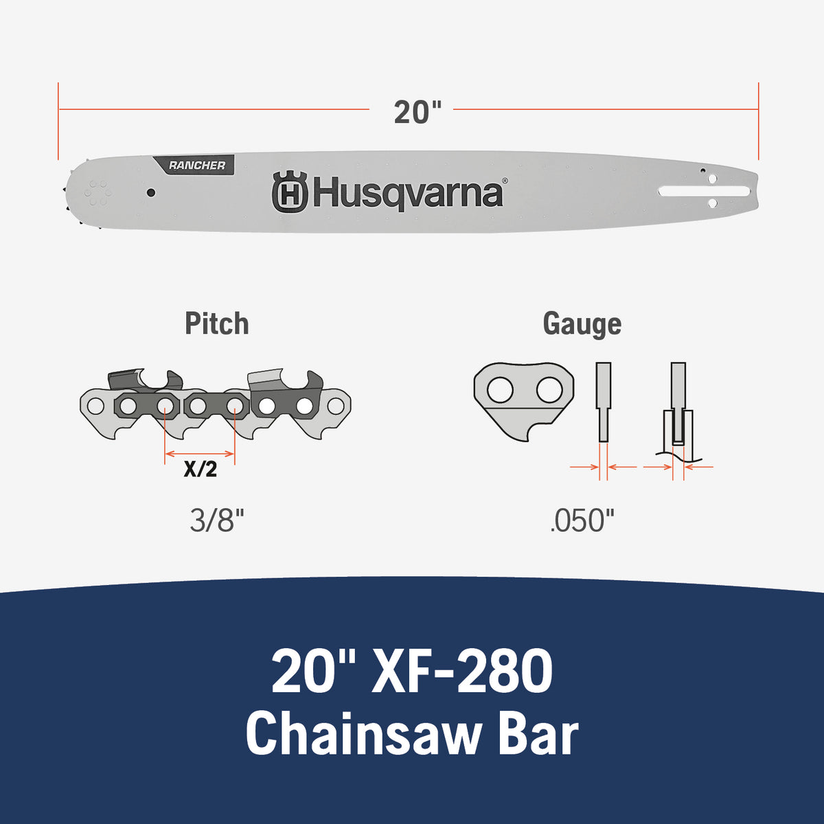 Husqvarna Chainsaw 20 Inch Laminate Guide Bar - 599303172