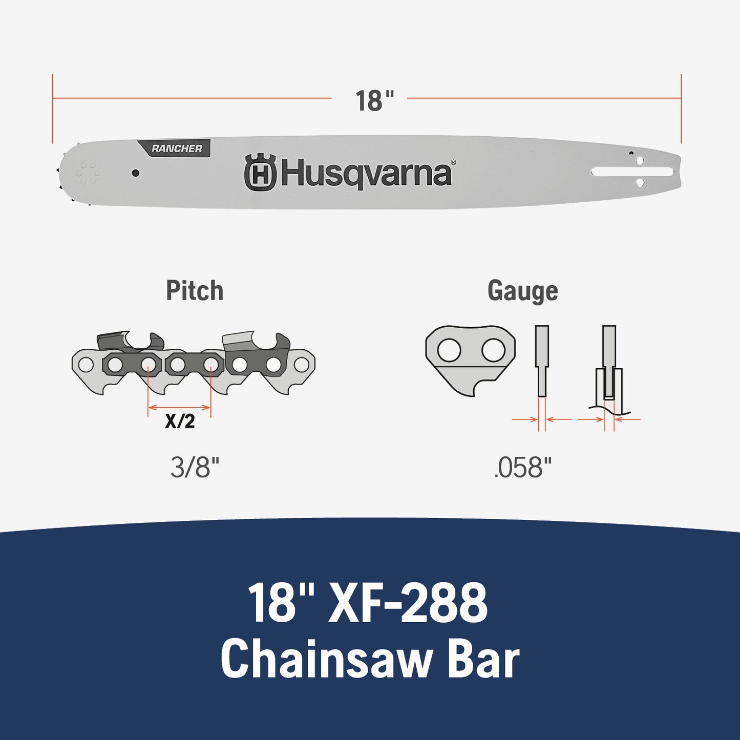 Husqvarna 18-Inch Chainsaw Guide Bar - 599999968