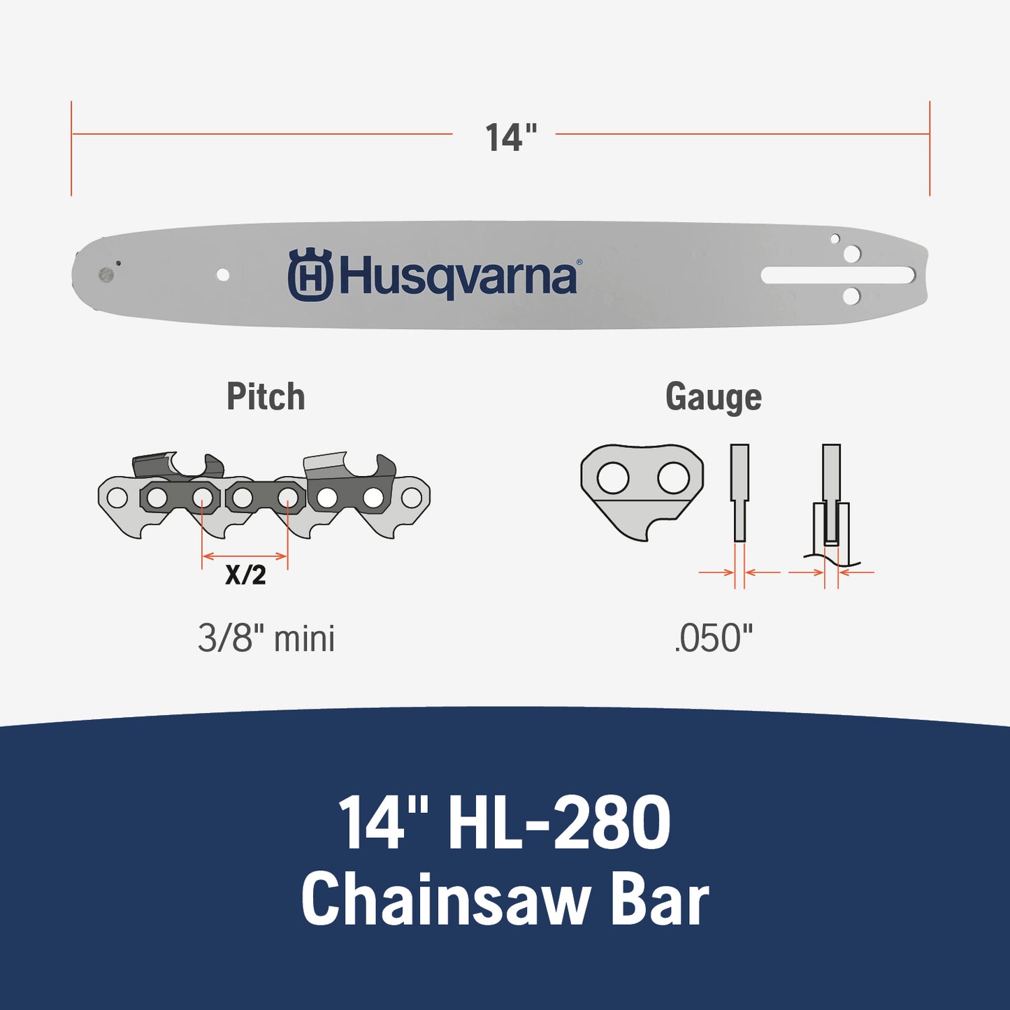 Husqvarna 14-inch HL280-52 Low-Profile Saw Chain - 531300375