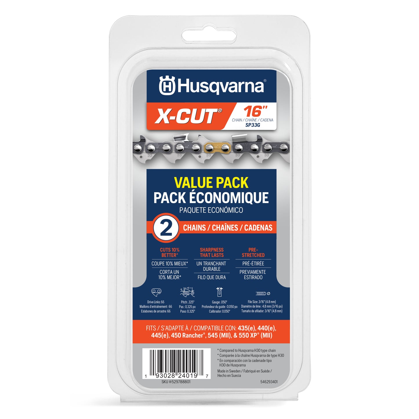 Husqvarna SP33G 16-Inch Chainsaw Chain 2-Pack - 529788801