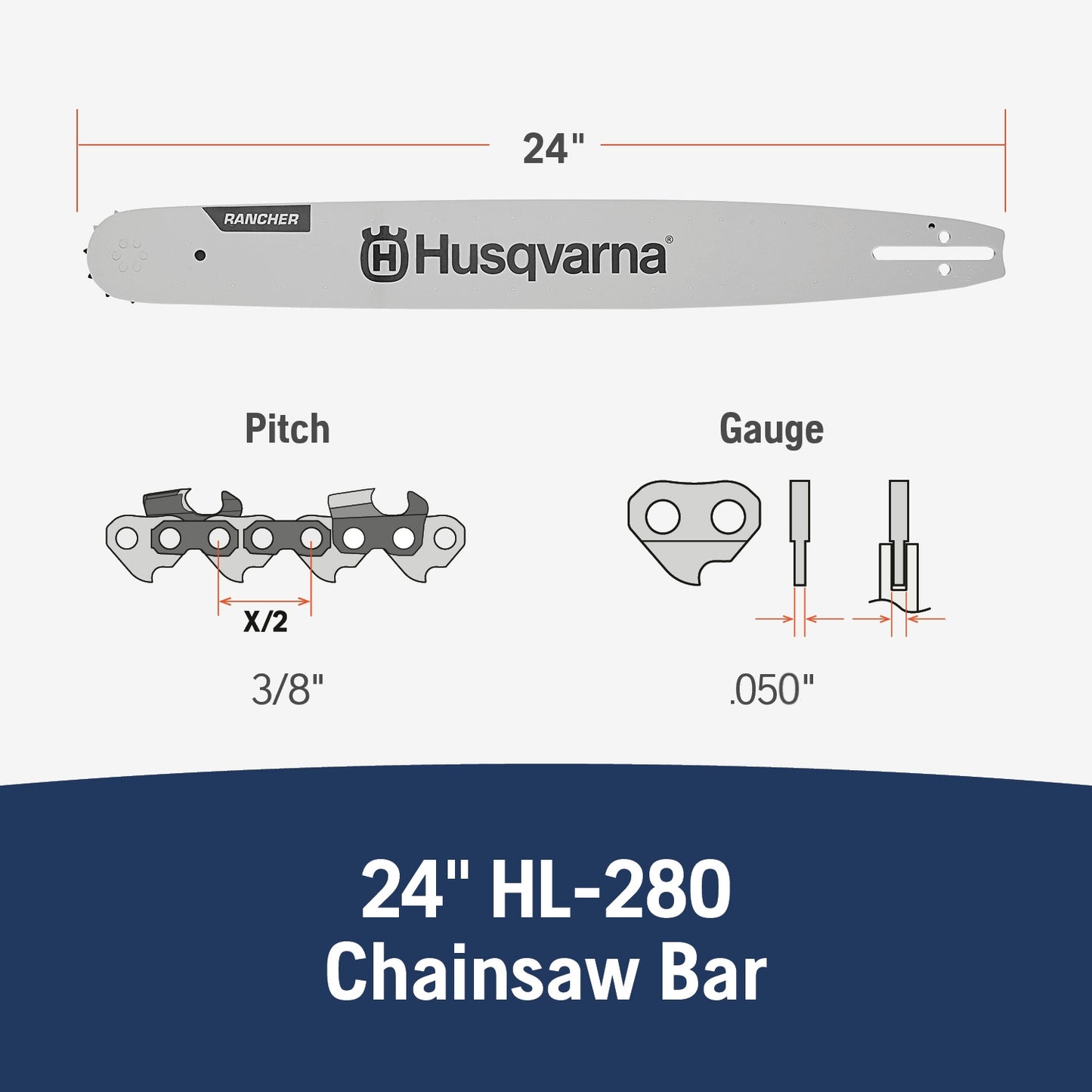 Husqvarna 24-Inch Chainsaw Guide Bar - 599807001