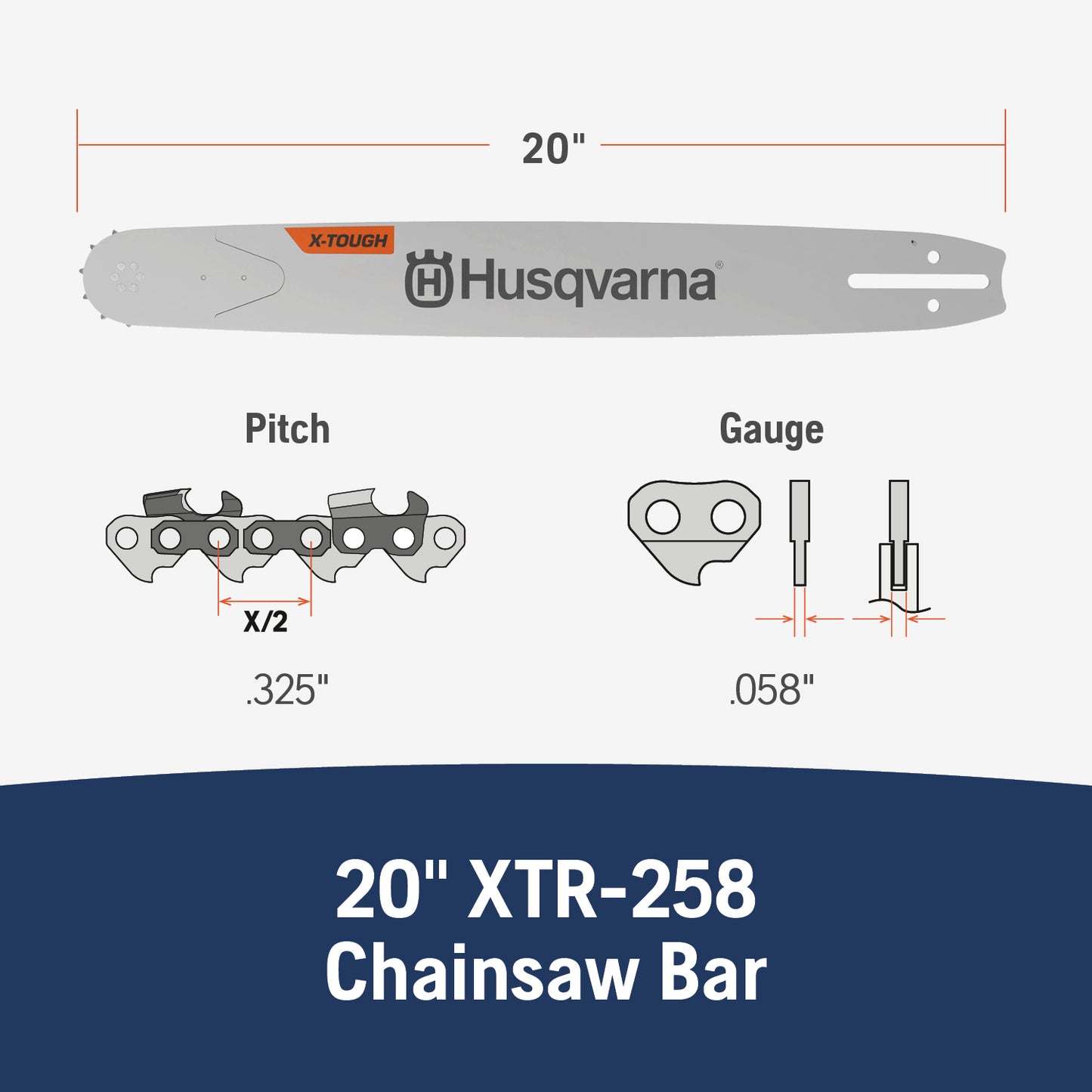 Husqvarna 20-Inch XT Chainsaw Guide Bar - 596689878