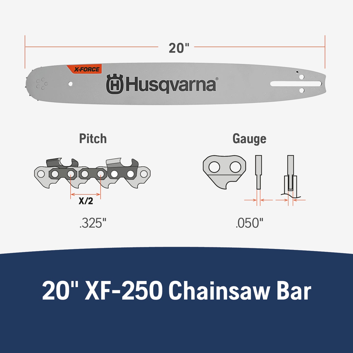 Husqvarna 20-Inch XF Pixel Chainsaw Bar - 599303280