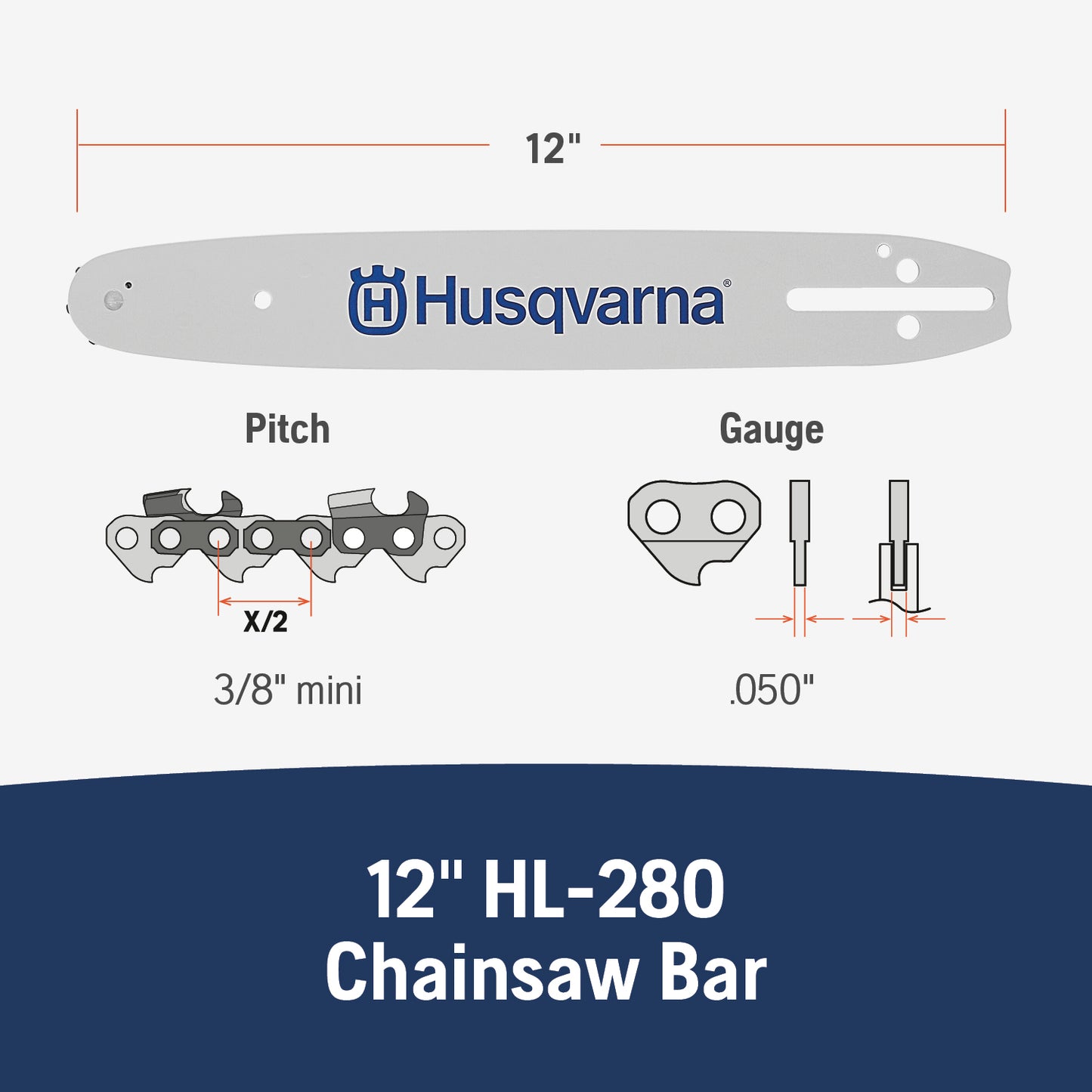 Husqvarna 12-Inch Chainsaw Laminate Bar - 531300447