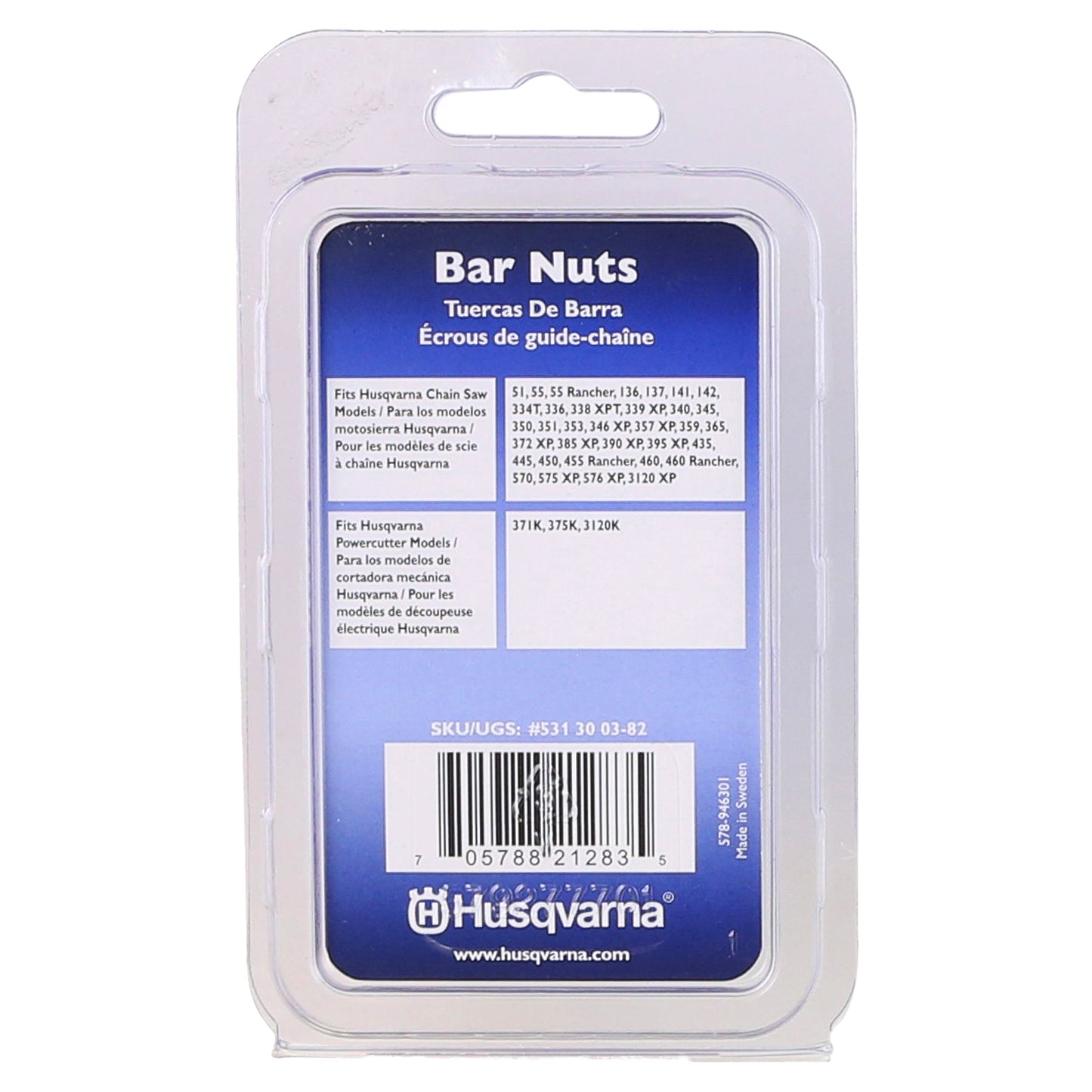 Husqvarna Dual-Pack Hexagonal Guide Bar Mounting Nuts - 531300382