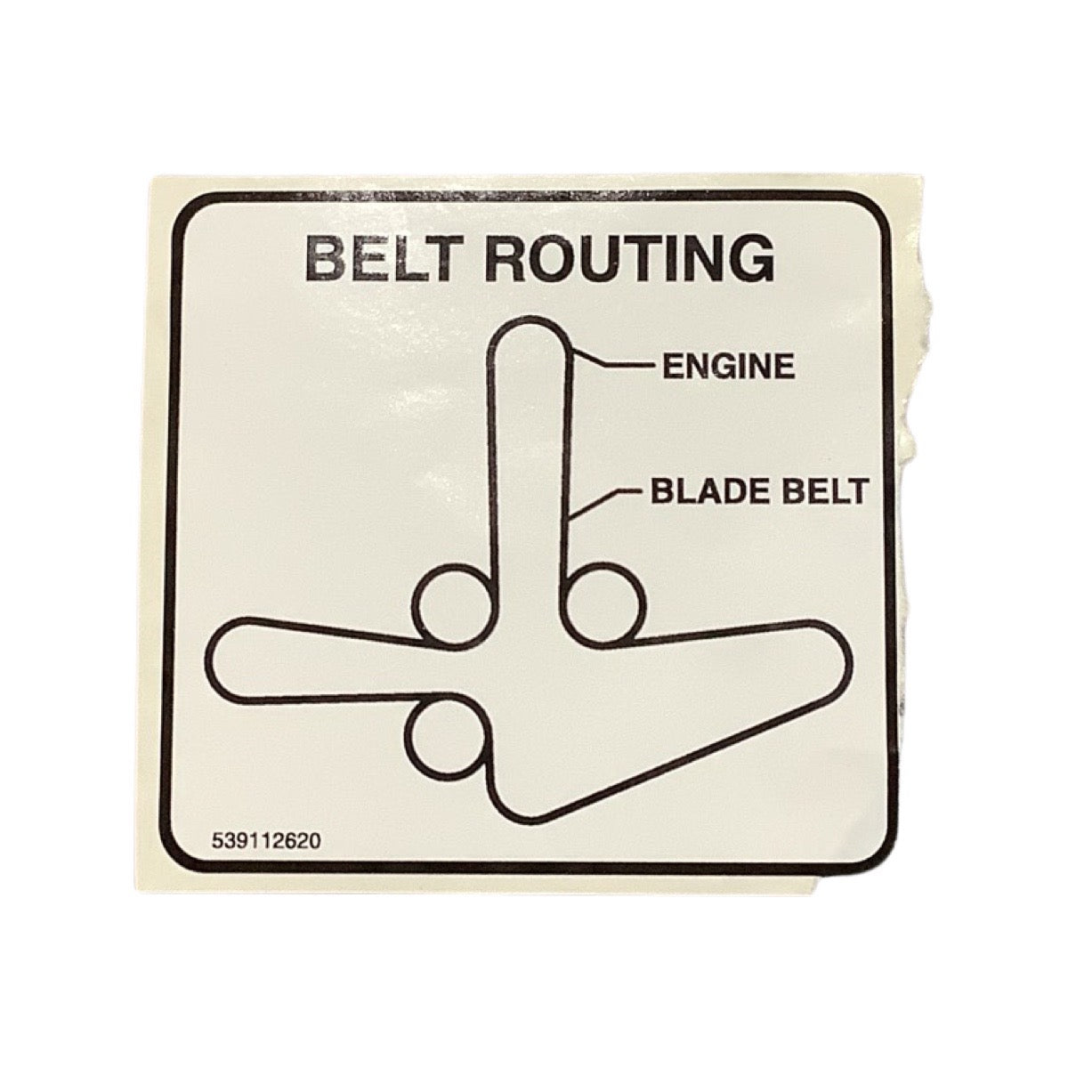 Husqvarna Lawn Mower Belt Routing Decal - 539112620