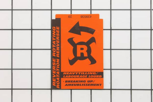 Husqvarna Garden Tiller Reverse Decal - 532439538
