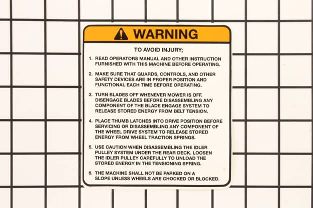 Husqvarna Equipment Operation Decal - 539101891