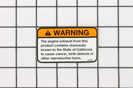 Husqvarna California Proposition 65 Product Safety Warning Decal - 596024201