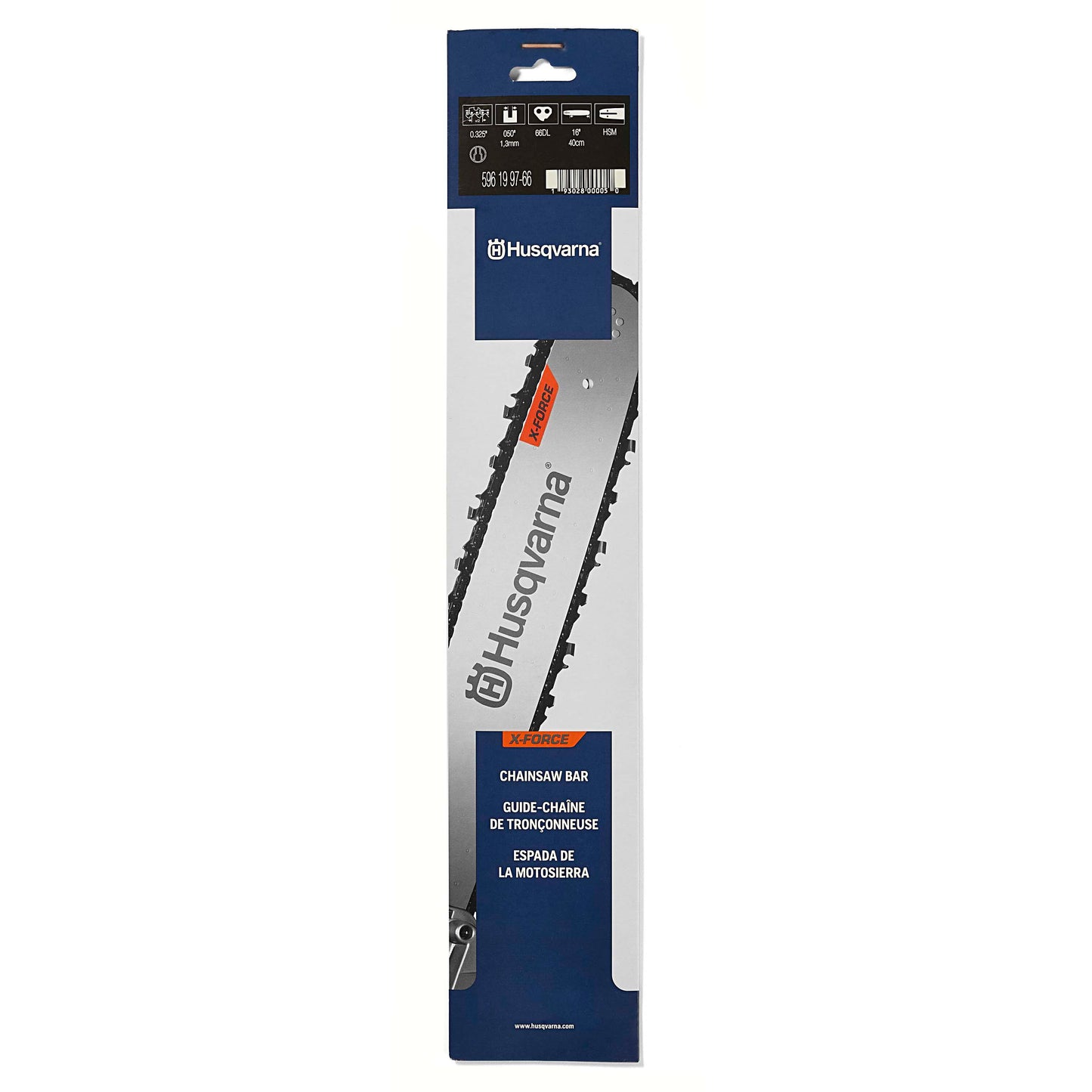 Husqvarna 16-Inch X-Force Laminated Chainsaw Guide Bar .325 Pitch .050 Gauge - 596199766