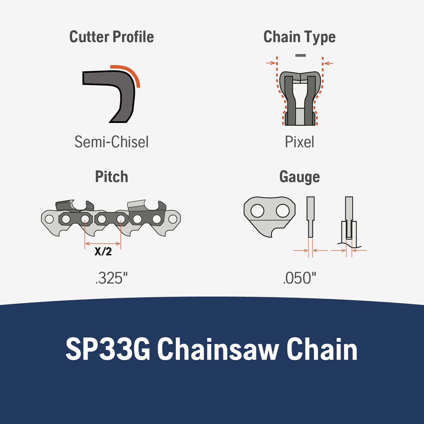 Husqvarna X-Cut SP33G 20-Inch Chainsaw Chain - 581643678