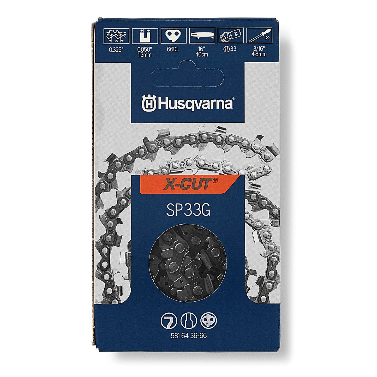 Husqvarna Chainsaw X-Cut SP33G 16-Inch Saw Chain - 581643666
