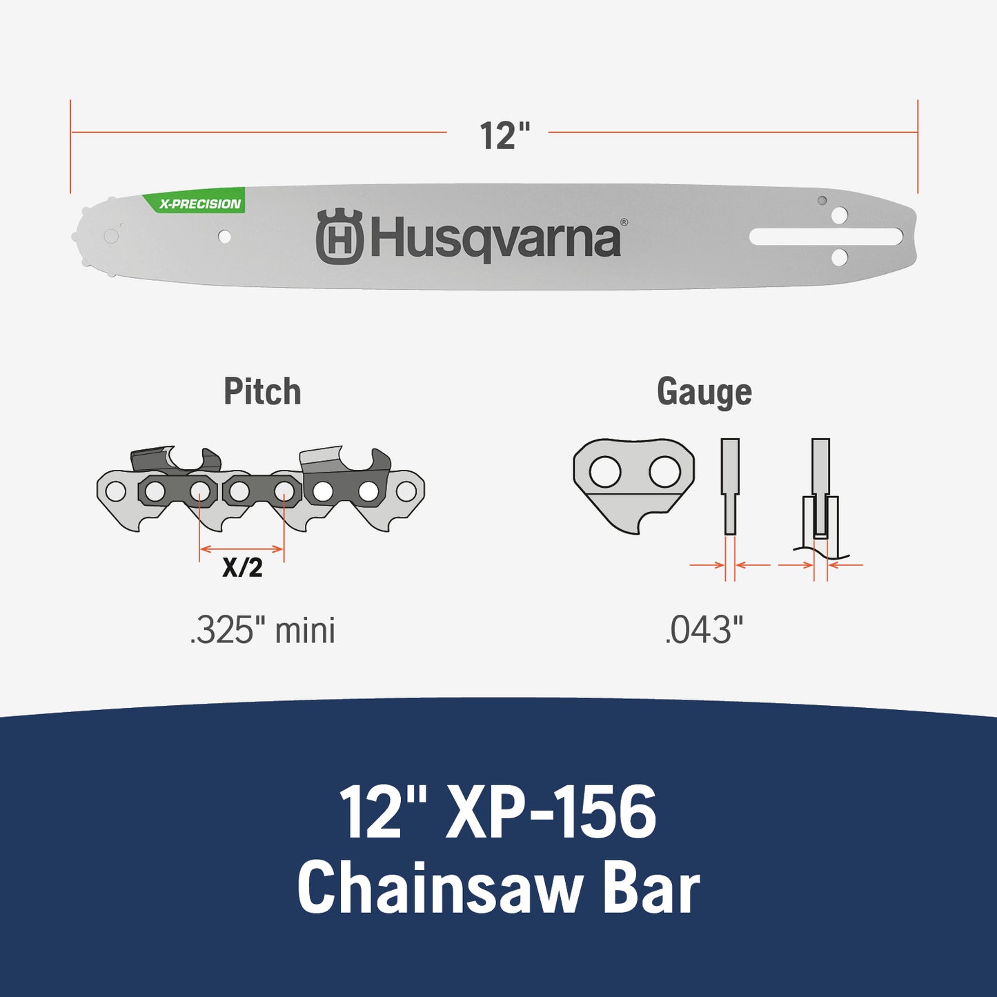 Husqvarna 12-Inch Laminated Chainsaw Bar - 596553651