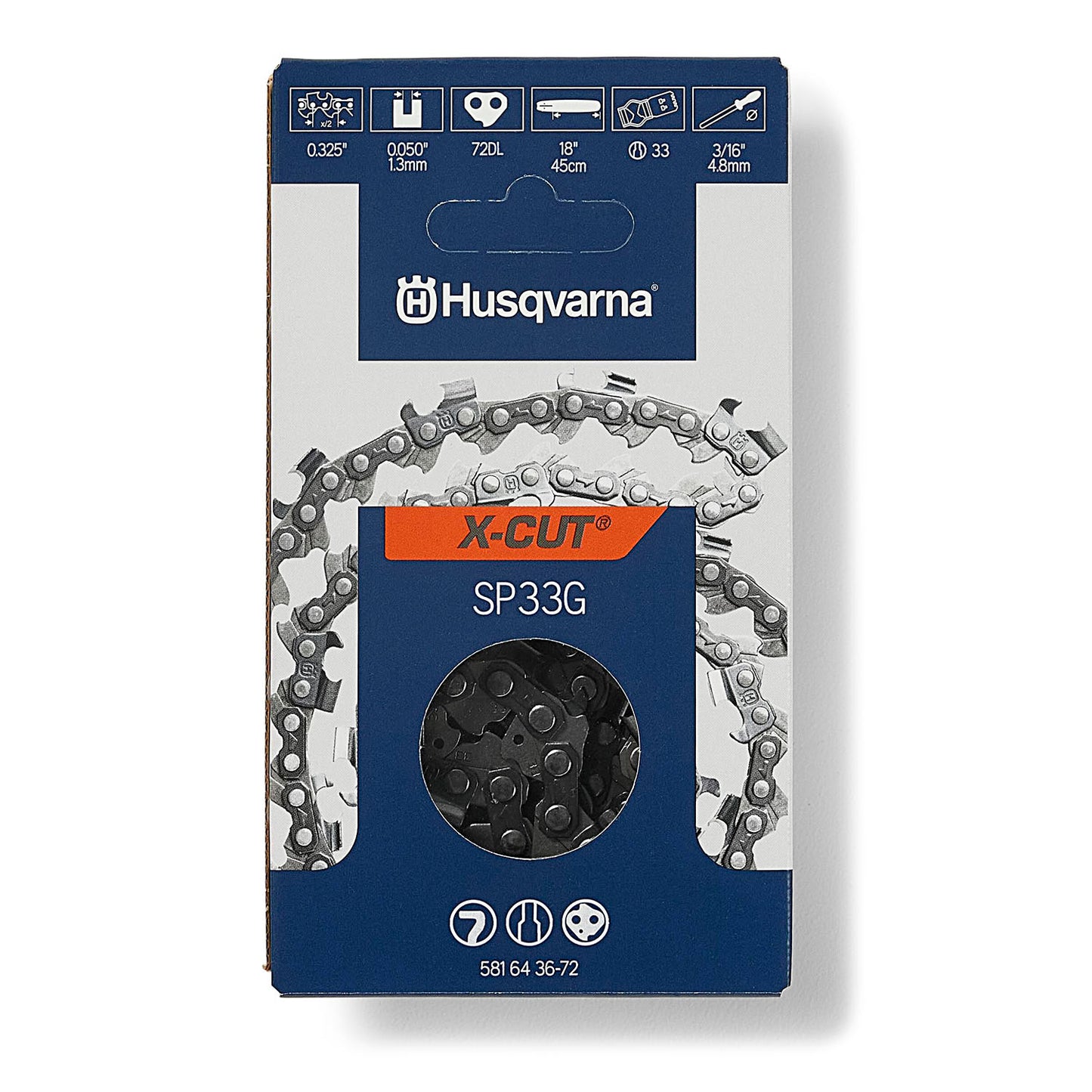Husqvarna Chainsaw X-Cut SP33G 18-Inch Saw Chain - 581643672