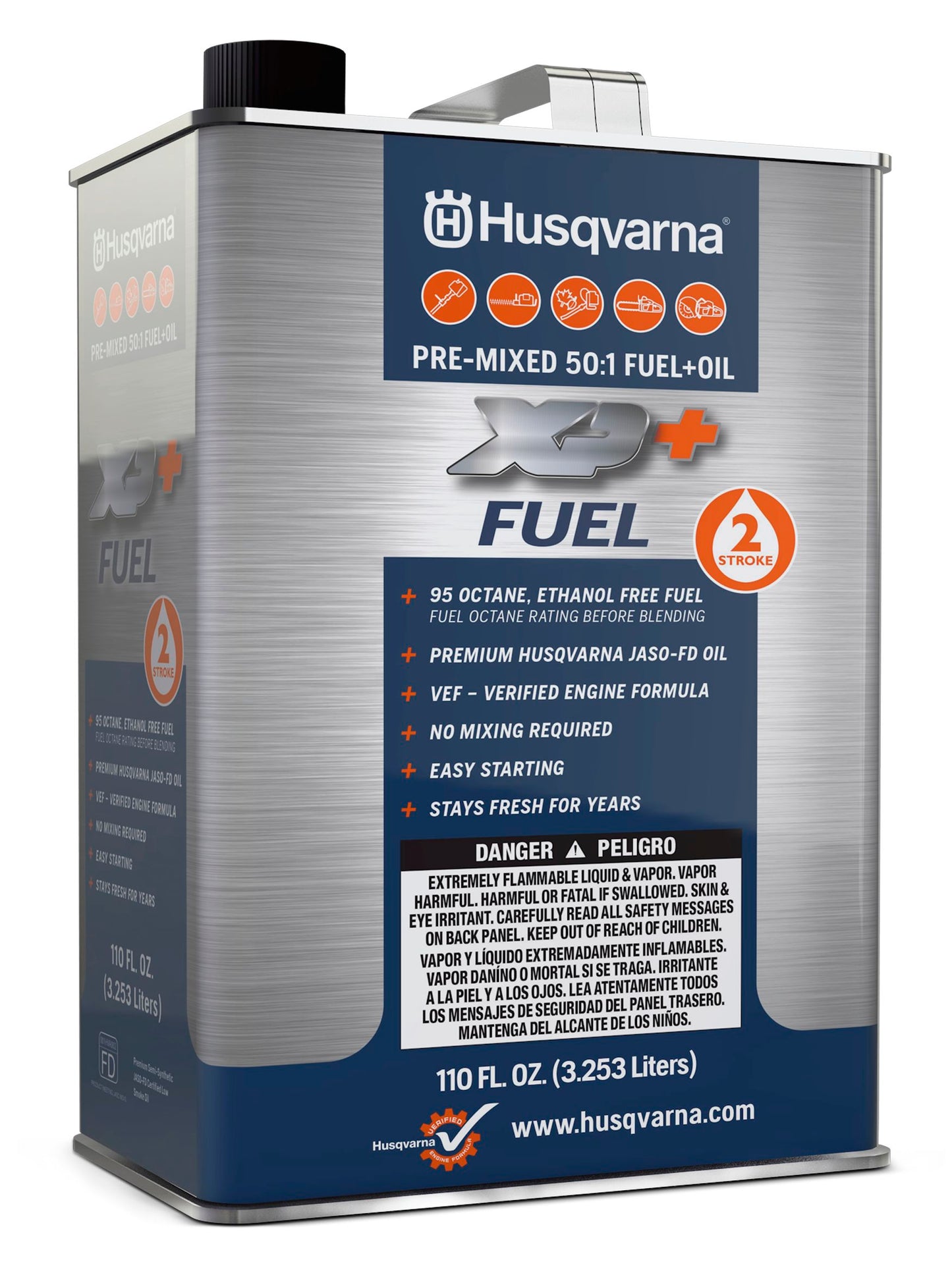 Husqvarna Ethane-Free 50:1 Premixed Fuel, 4-Gallon Case - 596834101
