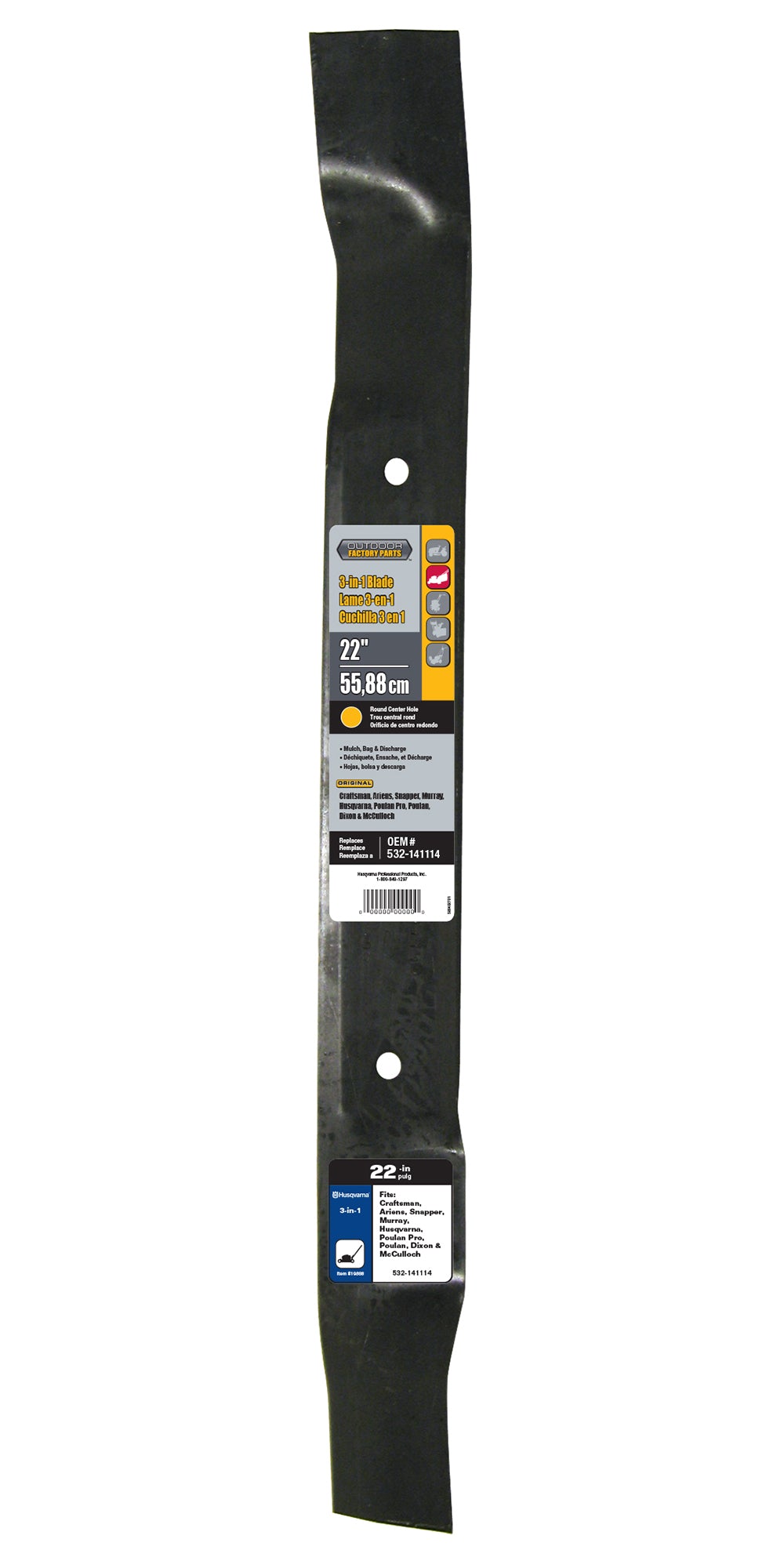 Husqvarna 22-Inch 3-in-1 Mower Blade Kit - 501274601