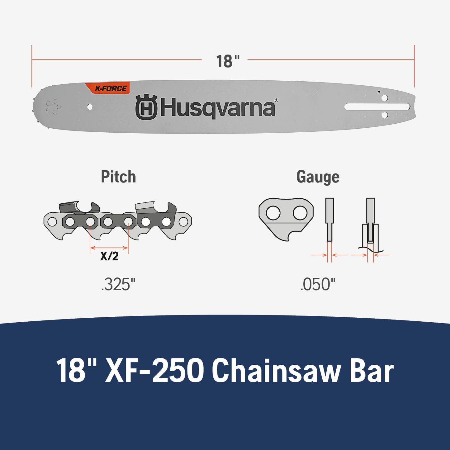 Husqvarna 18-Inch Bar Xf .325Pix 050 72D - 599303272