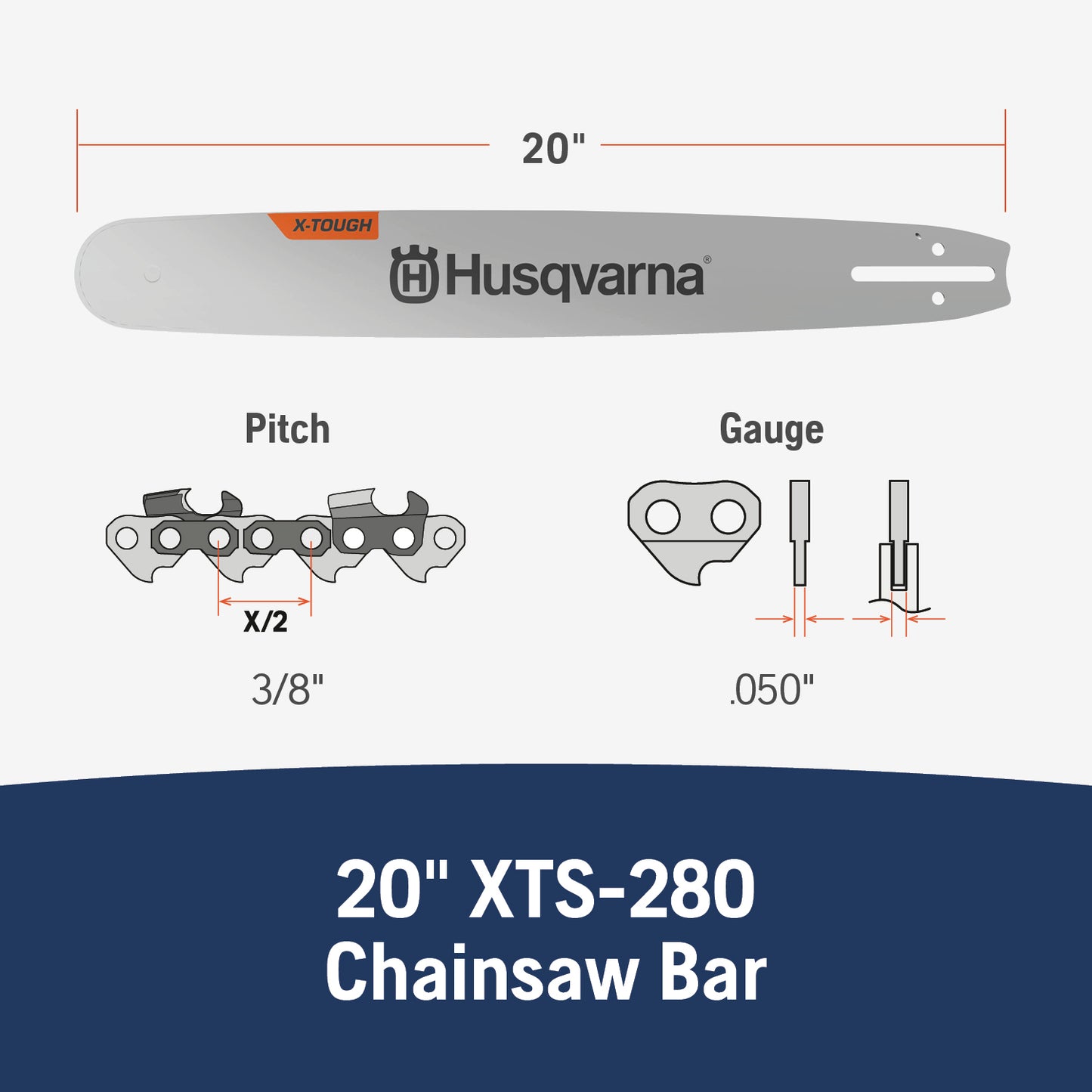 Husqvarna 20-Inchxtbar,Ha-280-72,3/8,.05 - 596690472