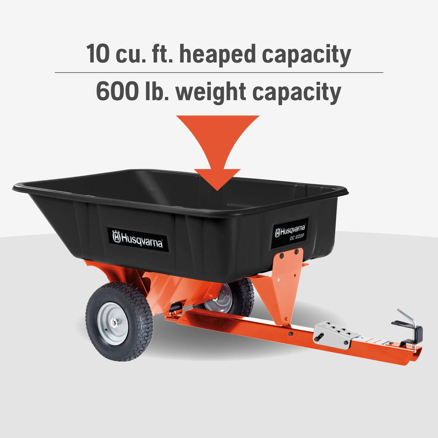 Husqvarna 10 Cubic Foot Poly Swivel Dump Cart - 588208802